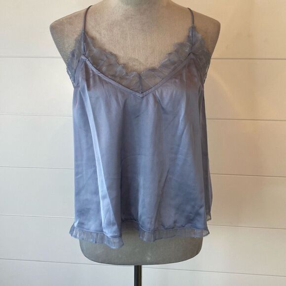 Christian Lacroix Tops - Christian Lacroix Elegant Blue Camisole with Lace Trim